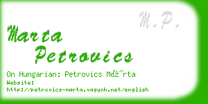 marta petrovics business card